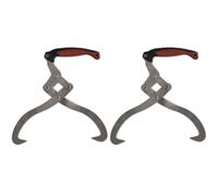 vidaXL Set de Pinzas para Troncos Madera con Mango TPR 2 Piezas Ganchos Leña