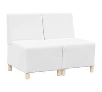 vidaXL Set de Sillas de Sofá Blanco de Cuero Sintético 55 x 74 x 82 cm, Estructura de Madera Ingenierizada, Relleno de Espuma, Uso en Interior, Transpirable, Incluye 2 Sillas, Diseño Llamativo, Mont