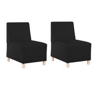 vidaXL Set de sofá de 2 Piezas en Negro de Piel sintética. Tamaño: 55 x 74 x 82 cm Interiores. Tiene un diseño Moderno. Relleno de Espuma, fácil de Limpiar. Estructura de Madera ingeni