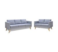 Vidaxl set de sofás de 2 y 3 plazas de tela gris claro