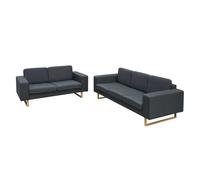 Vidaxl set de sofás de 2 y 3 plazas gris oscuro