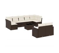 Vidaxl set de sofás de jardín 10 pzas y cojines ratán sintético marrón