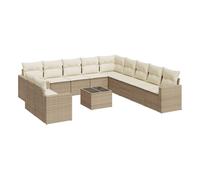 Vidaxl set de sofás de jardín 12 pzas y cojines ratán sintético marrón