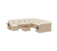 Vidaxl set de sofás de jardín 12 pzas y cojines ratán sintético marrón
