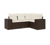 Vidaxl set de sofás de jardín 4 pzas y cojines ratán sintético marrón