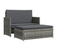 vidaXL Set de Sofás de Jardín 5 Piezas de Ratán Sintético Gris Patio Exterior