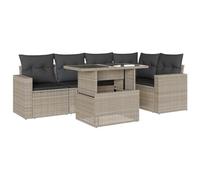 vidaXL Set de sofás de jardín 6 pzas y Cojines ratán sintético Gris