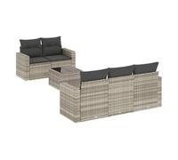 Vidaxl set de sofás de jardín 6 pzas y cojines ratán sintético gris