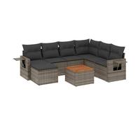 Vidaxl set de sofás de jardín 8 pzas y cojines ratán sintético gris