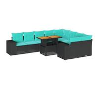 vidaXL Set de sofás de jardín y Cojines 10 pzas ratán sintético Negro, Juego de sofá de Exterior, sofá para jardín, Juego de sofá de Esquina de Exterior