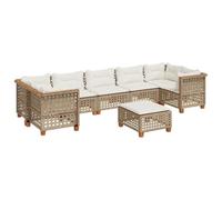 vidaXL Set de sofás de jardín y Cojines 8 Piezas ratán sintético Beige