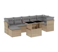 vidaXL Set de sofás de jardín y Cojines 8 Piezas ratán sintético Beige