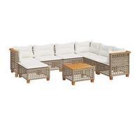 vidaXL Set de sofás de jardín y Cojines 8 Piezas ratán sintético Beige
