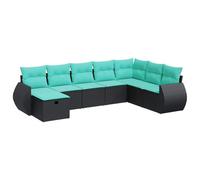 vidaXL Set de sofás de jardín y Cojines 8 Piezas ratán sintético Negro