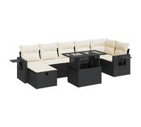 vidaXL Set de sofás de jardín y Cojines 8 Piezas ratán sintético Negro