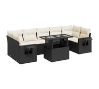 vidaXL Set de sofás de jardín y Cojines 8 Piezas ratán sintético Negro