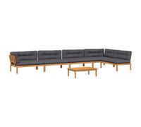 vidaXL Set de sofás de palets de jardín y Cojines 6 pzas Madera Acacia