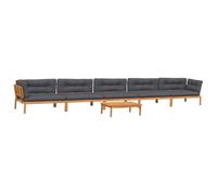 vidaXL Set de sofás de palets de jardín y Cojines 6 pzas Madera Acacia