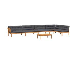 vidaXL Set de sofás de palets de jardín y Cojines 6 pzas Madera Acacia