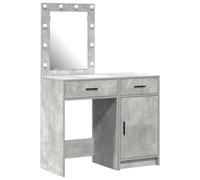 vidaXL Set de tocador 2 Piezas luz LED Madera ingeniería Gris hormigón