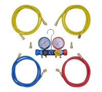 vidaXL Set Manómetros y Mangueras a 4 Vías para Aire Acondicionado Industrial