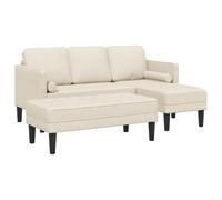 vidaXL Set Modular de Sofá de 2 Piezas con Cojines de Lino para Salas de Estar en Forma de L Muebles Cómodos Rectangulares Sofá Acolchado Estiloso