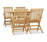 vidaXL Set Muebles Comedor Jardín 5 Pzas Mesa Silla Cocina Madera Maciza Teca