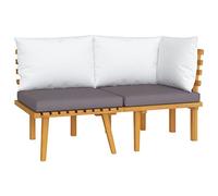 vidaXL Set Muebles de Jardín 2 Piezas con Cojines Patio Terraza Sofá Silla Mesa Asiento Hogar Mobiliario Exterior Suave Robusto Madera Maciza Acacia