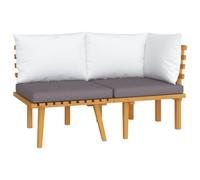 vidaXL Set Muebles de Jardín 2 Piezas con Cojines Patio Terraza Sofá Silla Mesa Asiento Hogar Mobiliario Exterior Suave Robusto Madera Maciza Acacia