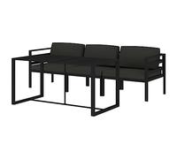 vidaXL Set Muebles de Jardín 4 Piezas y Cojines Patio Terraza Sofá Silla Mesa Asiento Hogar Mobiliario Exterior Suave Robusto Aluminio Gris Antracita