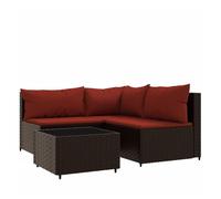 Vidaxl set muebles de jardín 4 piezas y cojines ratán sintético marrón