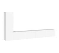 vidaXL Set Muebles TV 3 Piezas Pared Armario Decoración Almacenamiento Salón Sala de Estar Dormitorio Hogar Madera Contrachapada Blanco