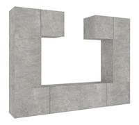 vidaXL Set Muebles TV 6 Piezas Pared Armario Decoración Almacenamiento Salón Sala de Estar Dormitorio Hogar Madera Contrachapada Gris Hormigón