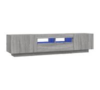 vidaXL Set Muebles TV LED 2 Piezas Pared Armario Decoración Almacenamiento Salón Sala de Estar Dormitorio Madera Contrachapada Gris Sonoma