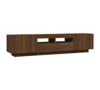 vidaXL Set Muebles TV LED 2 Piezas Pared Armario Decoración Almacenamiento Salón Sala de Estar Dormitorio Madera Contrachapada Roble Marrón