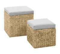 vidaXL Set Otomanas 2 Pzas Silla Asiento Taburete Reposapiés Mueble