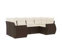 Vidaxl set sofás de jardín 6 piezas y cojines ratán sintético marrón