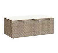 vidaXL Set sofás jardín y Cojines 2 pzas ratán sintético Acacia Beige, Juego de sofás de Exterior, Juego de salón de jardín, Juego de sofás de ratán sintético