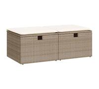 vidaXL Set sofás jardín y Cojines 2 pzas ratán sintético Acacia Beige, Juego de sofás de Exterior, Juego de salón de jardín, Juego de sofás de ratán sintético