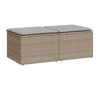 vidaXL Set sofás jardín y Cojines 2 pzas ratán sintético Acacia Beige, Juego de sofás de Exterior, Juego de salón de jardín, Juego de sofás de ratán sintético