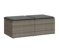 vidaXL Set sofás jardín y Cojines 2 pzas ratán sintético Acacia Gris, Juego de sofás de Exterior, Juego de salón de jardín, Juego de sofás de ratán sintético