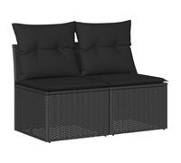 vidaXL Set sofás jardín y Cojines 2 pzas ratán sintético Acacia Negro