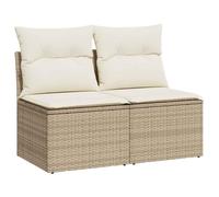 vidaXL Set sofás jardín y Cojines 4 pzas ratán sintético Acacia Beige, Juego de sofás de Exterior, Juego de salón de jardín, Juego de sofás de ratán sintético
