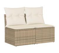 vidaXL Set sofás jardín y Cojines 4 pzas ratán sintético Acacia Beige, Juego de sofás de Exterior, Juego de salón de jardín, Juego de sofás de ratán sintético