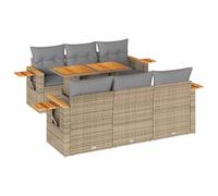 vidaXL Set sofás jardín y Cojines 7 pzas ratán sintético Acacia Beige