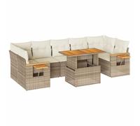 vidaXL Set sofás jardín y Cojines 8 pzas ratán sintético Acacia Beige