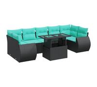 vidaXL Set sofás jardín y Cojines 8 pzas ratán sintético Acacia Negro