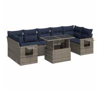 vidaXL Set sofás jardín y Cojines 8 pzas ratán sintético Acacia Negro, Juego de sofás de Exterior, Juego de salón de jardín, Juego de sofás de ratán sintético