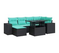 vidaXL Set sofás jardín y Cojines 9 pzas ratán sintético Acacia Negro