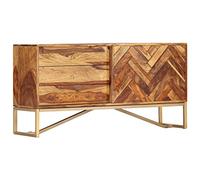 vidaXL Sheesham Aparador Comedor Buffet 3 Cajones + 1 Puerta Patrón Espina Pez Vintage Retro Madera Maciza Mueble Bufé Salón Cocina Armario Bufet